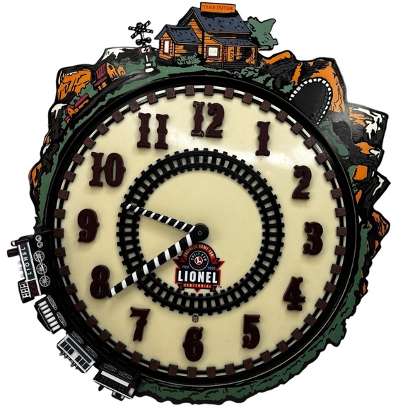 100th Anniversary Lionel Train Animated Wall Clock Train Travels Around Clock - Picture 1 of 8